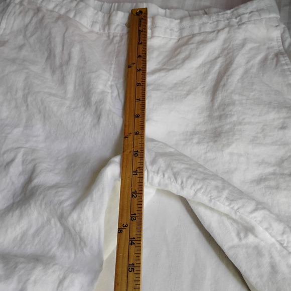 J Jill Pants Large P Love Linen Wide Leg White Beach Lagenlook Pockets - Picture 5 of 13